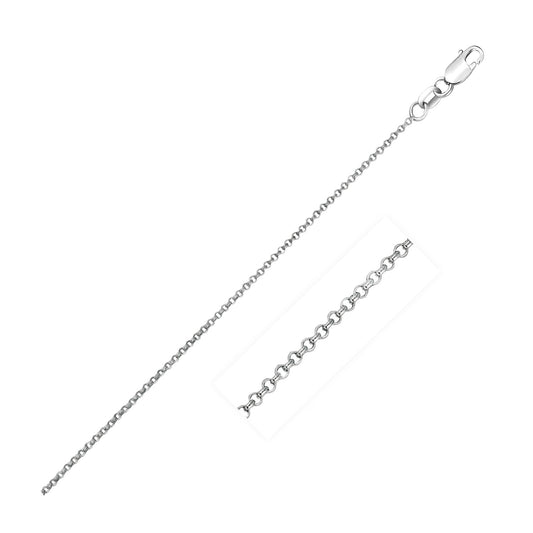 14k White Gold Diamond Cut Rolo Chain (1.10 mm)Monde Trend