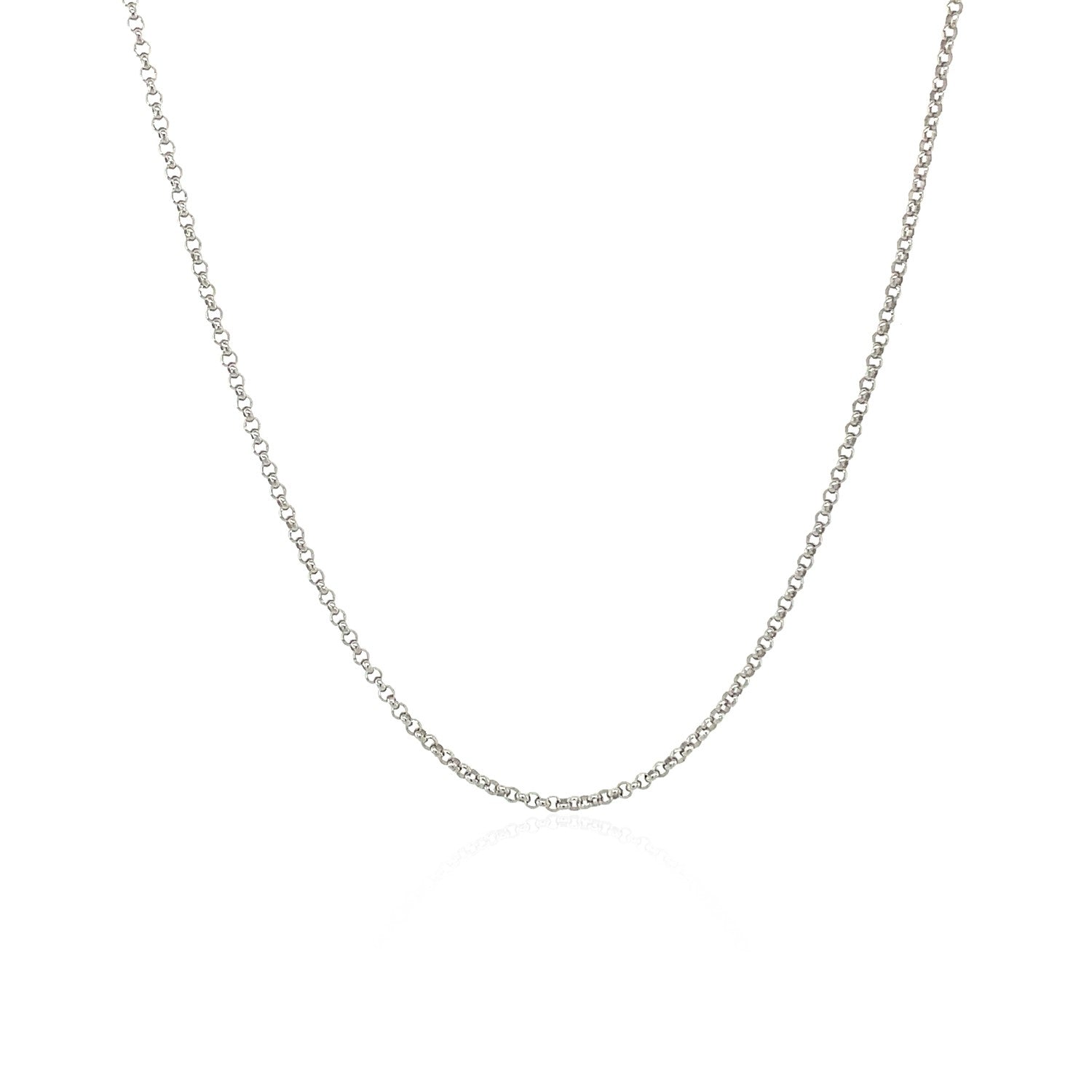 14k White Gold Diamond Cut Rolo Chain (1.10 mm)Monde Trend