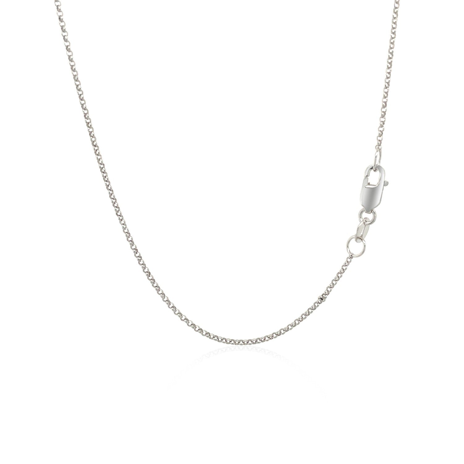 14k White Gold Diamond Cut Rolo Chain (1.10 mm)Monde Trend