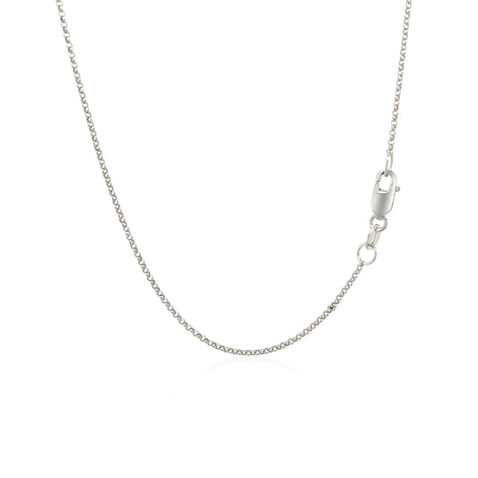 14k White Gold Diamond Cut Rolo Chain (1.10 mm)Monde Trend