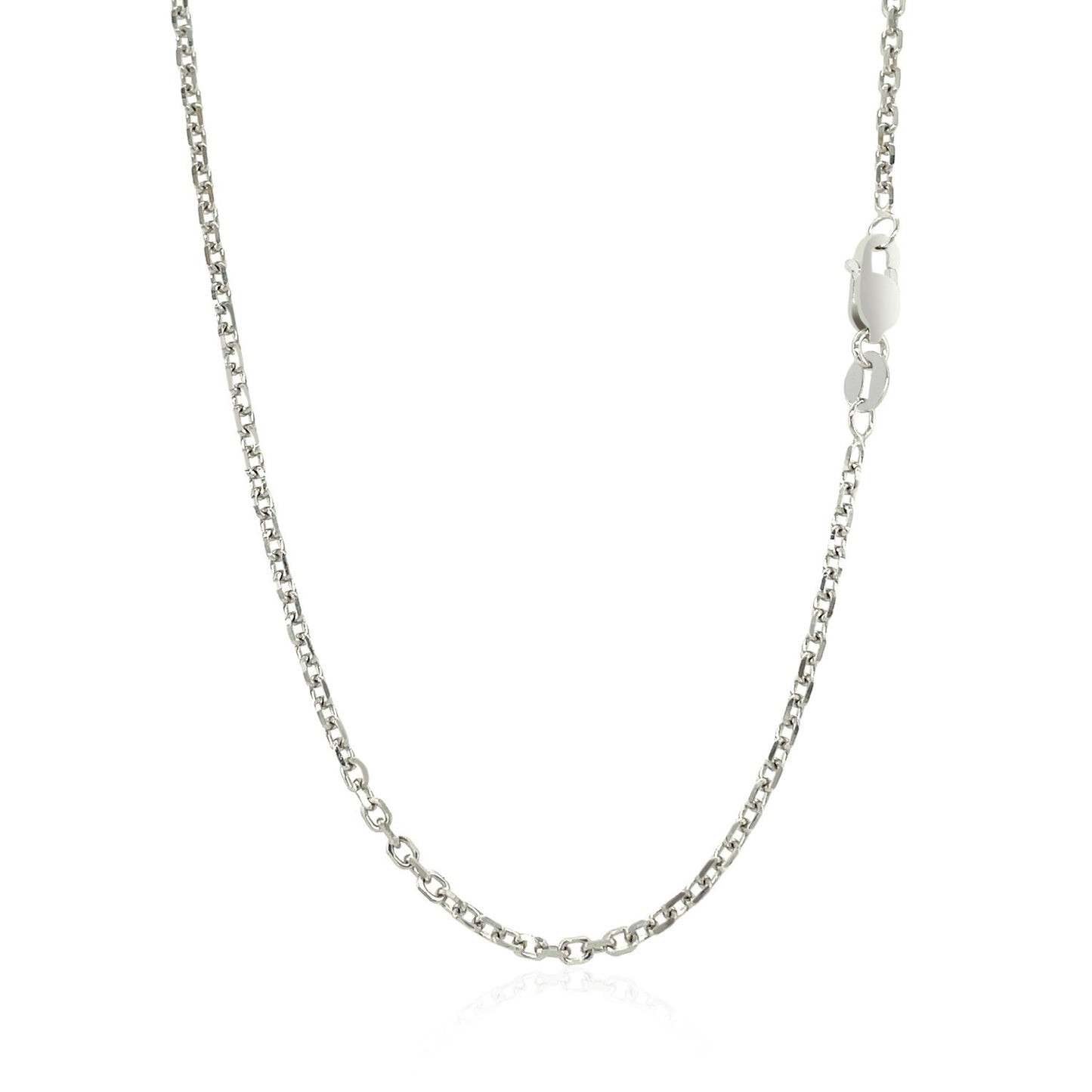 18k White Gold Diamond Cut Cable Link Chain (1.90 mm) RCJ