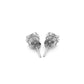 14k White Gold Stud Earrings with White Hue Faceted Cubic Zirconia(6mm) RCJ