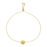 Adjustable Bracelet with Shiny Circle in 14k Yellow Gold (7.50 mm) RCJ