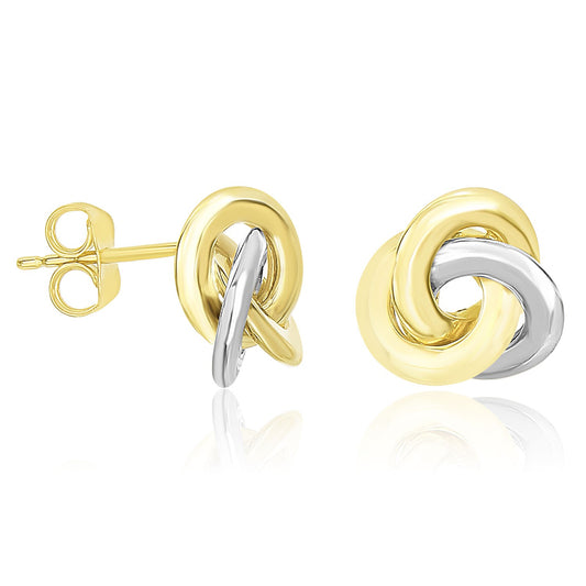 14k Two-Tone Gold Shiny Intertwined Open Circle EarringsMonde Trend