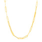 14k Yellow Gold Alternating Paperclip Chain Link and Gold Bar Necklace RCJ