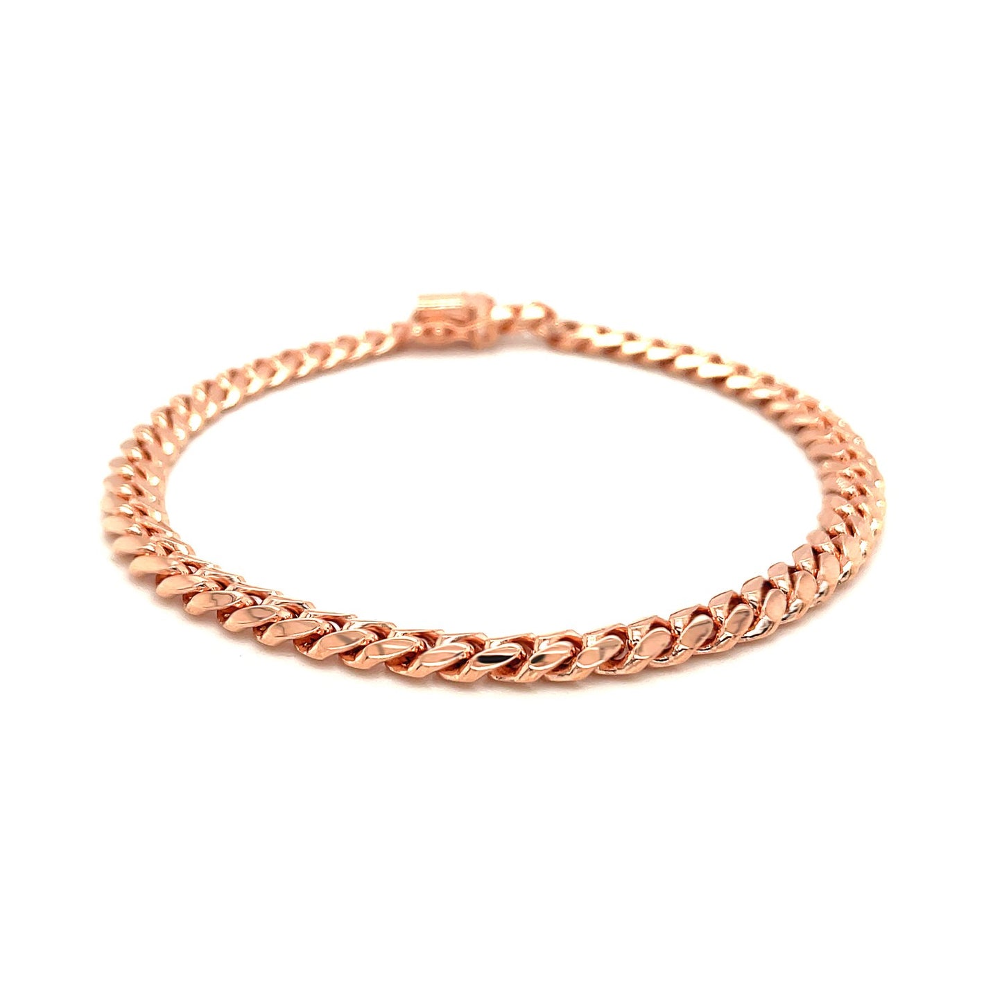 14k Rose Gold Classic Miami Cuban Solid Bracelet (6.10 mm)Monde Trend