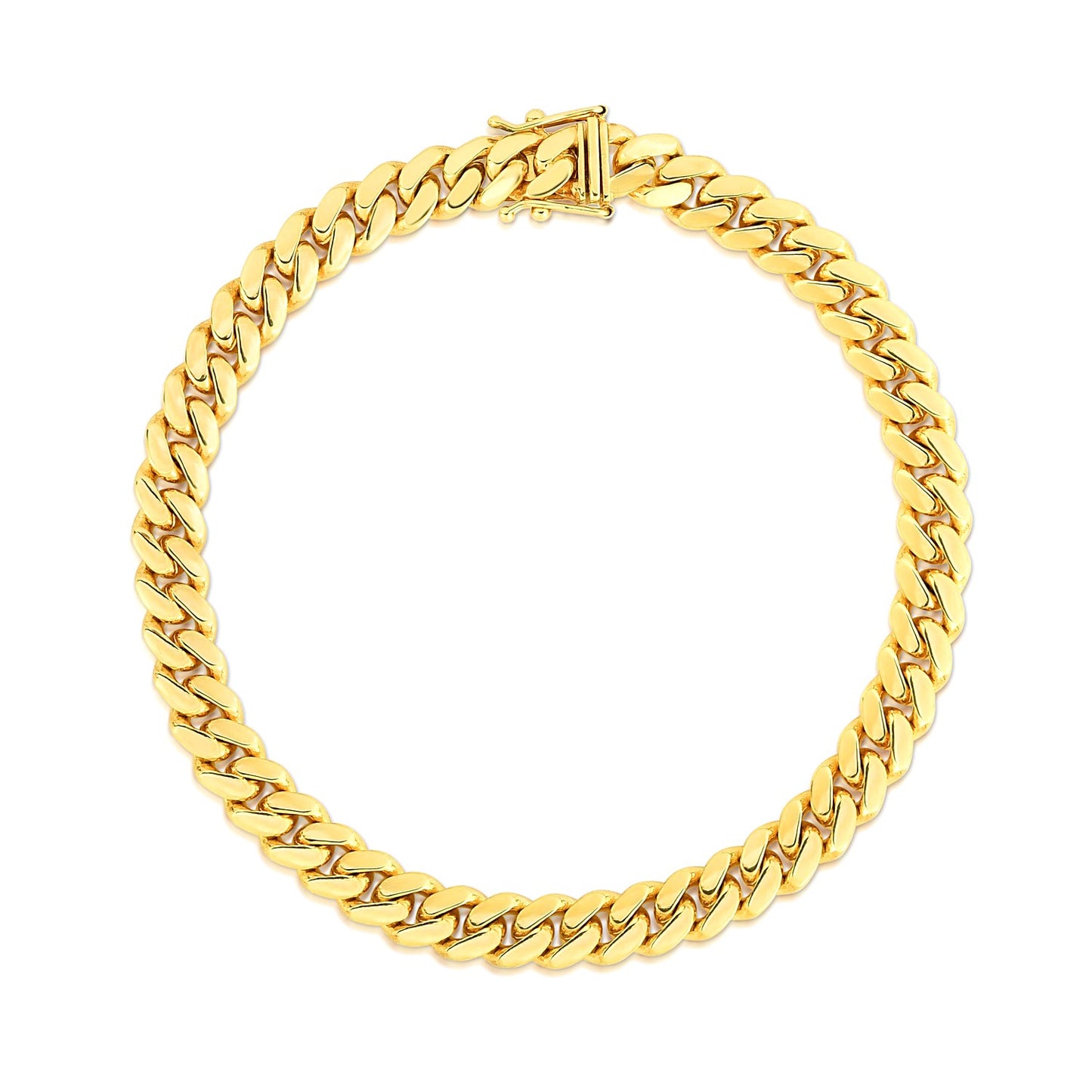 14k Yellow Gold Classic Miami Cuban Solid Bracelet (7.10 mm) RCJ