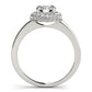 Diamond Engagement Ring with Pave Halo Stones in 14k White Gold (1 3/8 cttw) RCJ