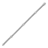 Polished Woven Rope Bracelet with Diamond Accents in 14k White Gold RCJ