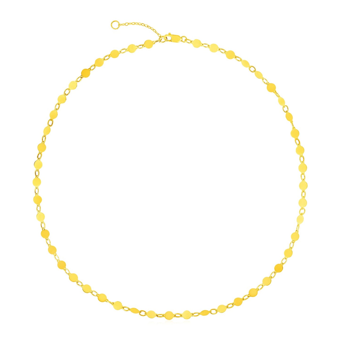 14k Yellow Gold Necklace with Polished Circles RCJ