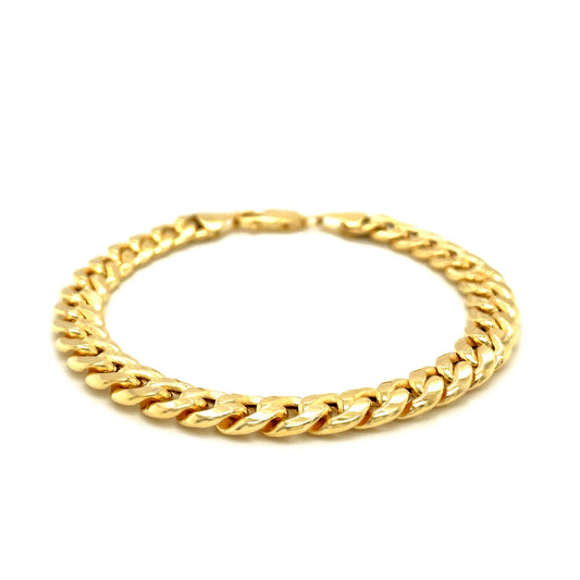 14k Yellow Gold Miami Cuban Semi Solid Bracelet (8.00 mm) RCJ