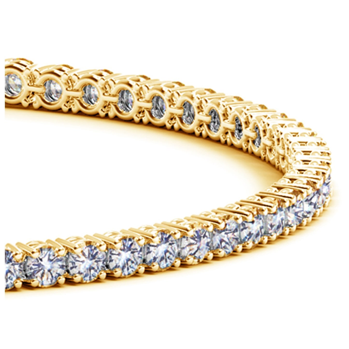 Lab Grown Round Diamond Tennis Bracelet in 14k Yellow Gold (4 cctw F/G  VS2/SI1) RCJ