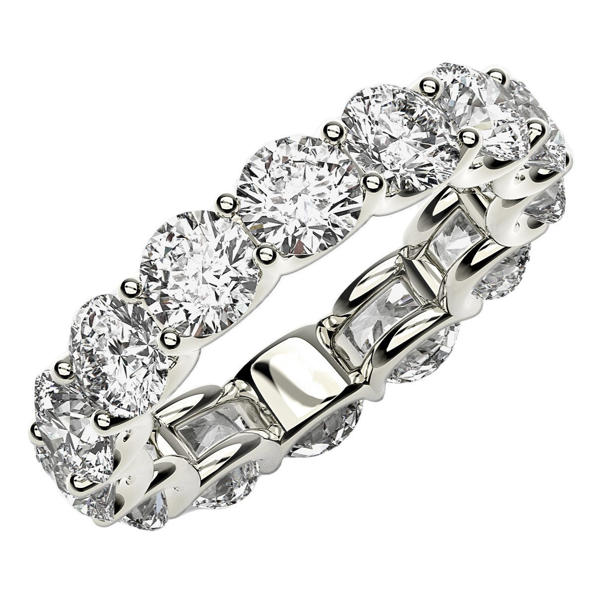 Round Cut Lab Grown Diamond Eternity Ring in 14k White Gold (6 cttw FG/VS2) RCJ