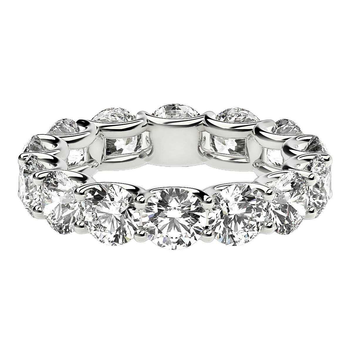 Round Cut Lab Grown Diamond Eternity Ring in 14k White Gold (6 cttw FG/VS2) RCJ