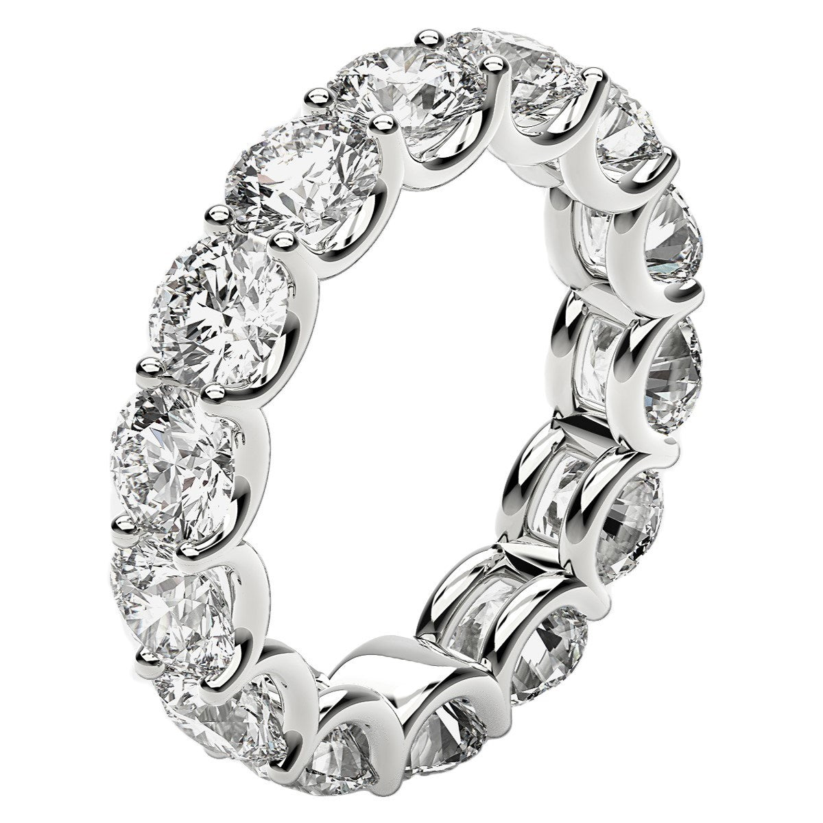 Round Cut Lab Grown Diamond Eternity Ring in 14k White Gold (6 cttw FG/VS2) RCJ