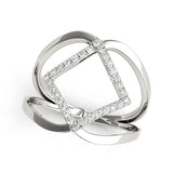 14k White Gold Interlaced Design Diamond Ring (1/5 cttw)Monde Trend