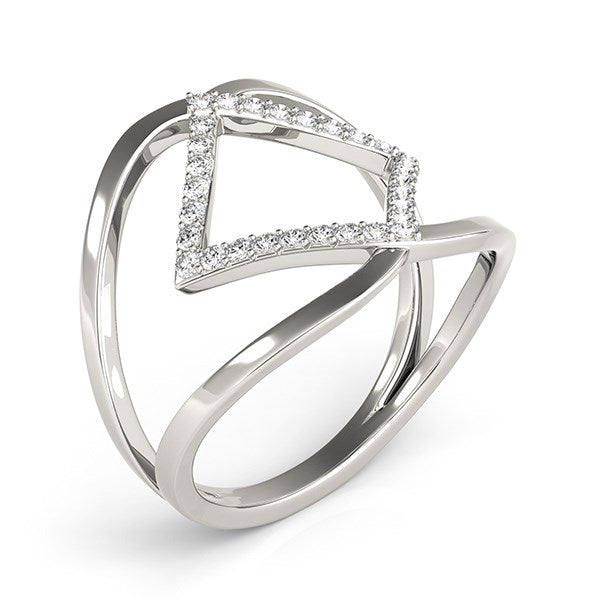 14k White Gold Interlaced Design Diamond Ring (1/5 cttw)Monde Trend