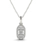 Outer Oval Shaped Two Stone Diamond Pendant in 14k White Gold (5/8 cttw) RCJ