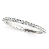 14k White Gold Classic Pave Set Diamond Wedding Band (1/8 cttw)Monde Trend