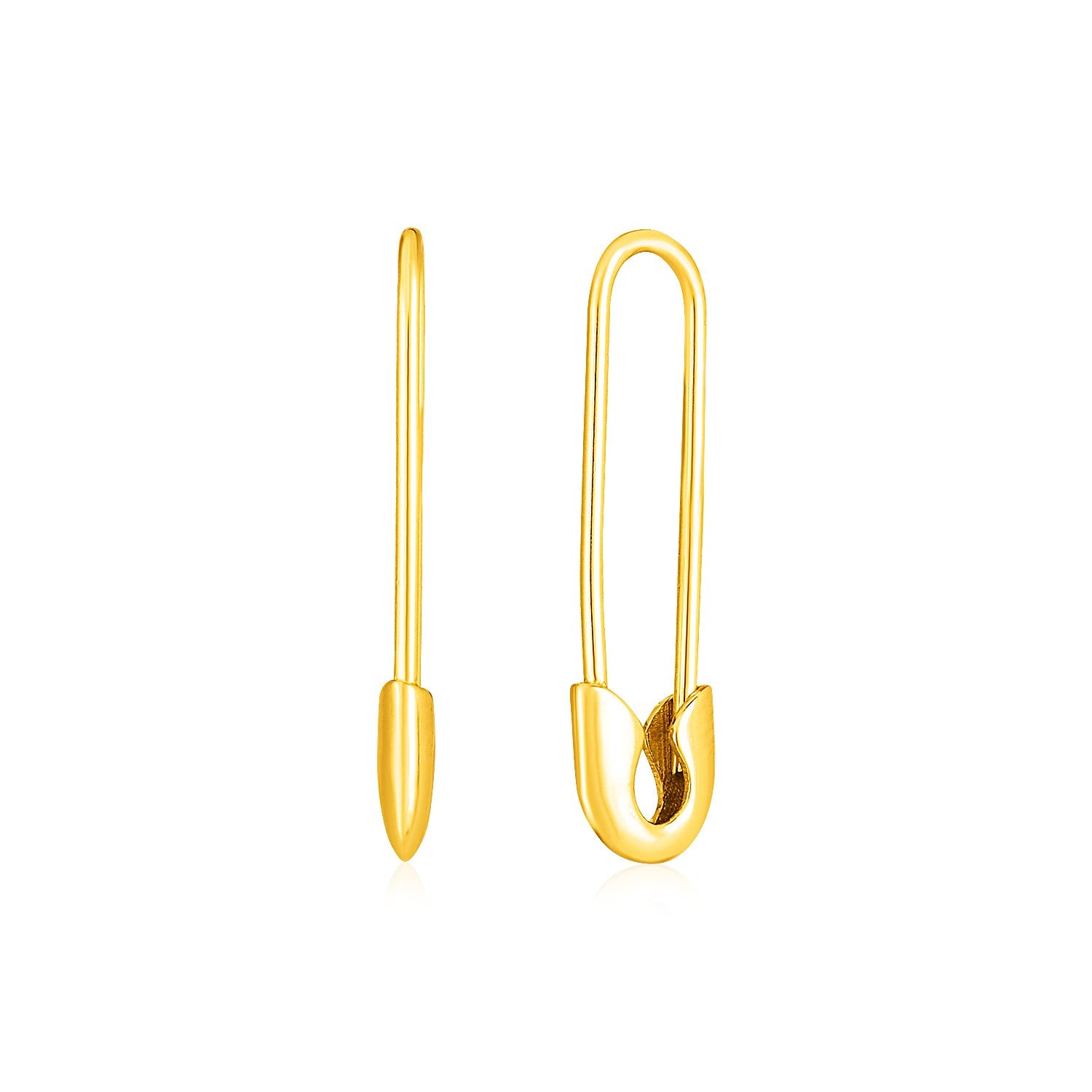 14k Yellow Gold Safety Pin Earrings RCJ