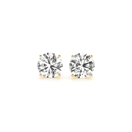 3 cttw Certified IGI Lab Grown Round Diamond Stud Earrings 14k Yellow Gold (G/VS2) RCJ