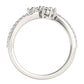 Curved Band Two Stone Diamond Ring in 14k White Gold (3/4 cttw) RCJ