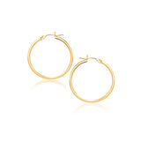 10k Yellow Gold Polished Hoop Earrings (2x40 mm)Monde Trend