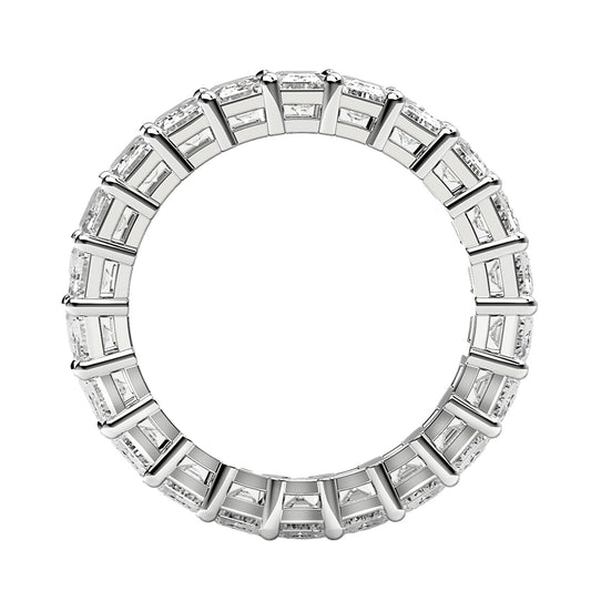 Emerald Cut Lab Grown Diamond Eternity Ring in 14k White Gold (3 cttw FG/VS2) RCJ