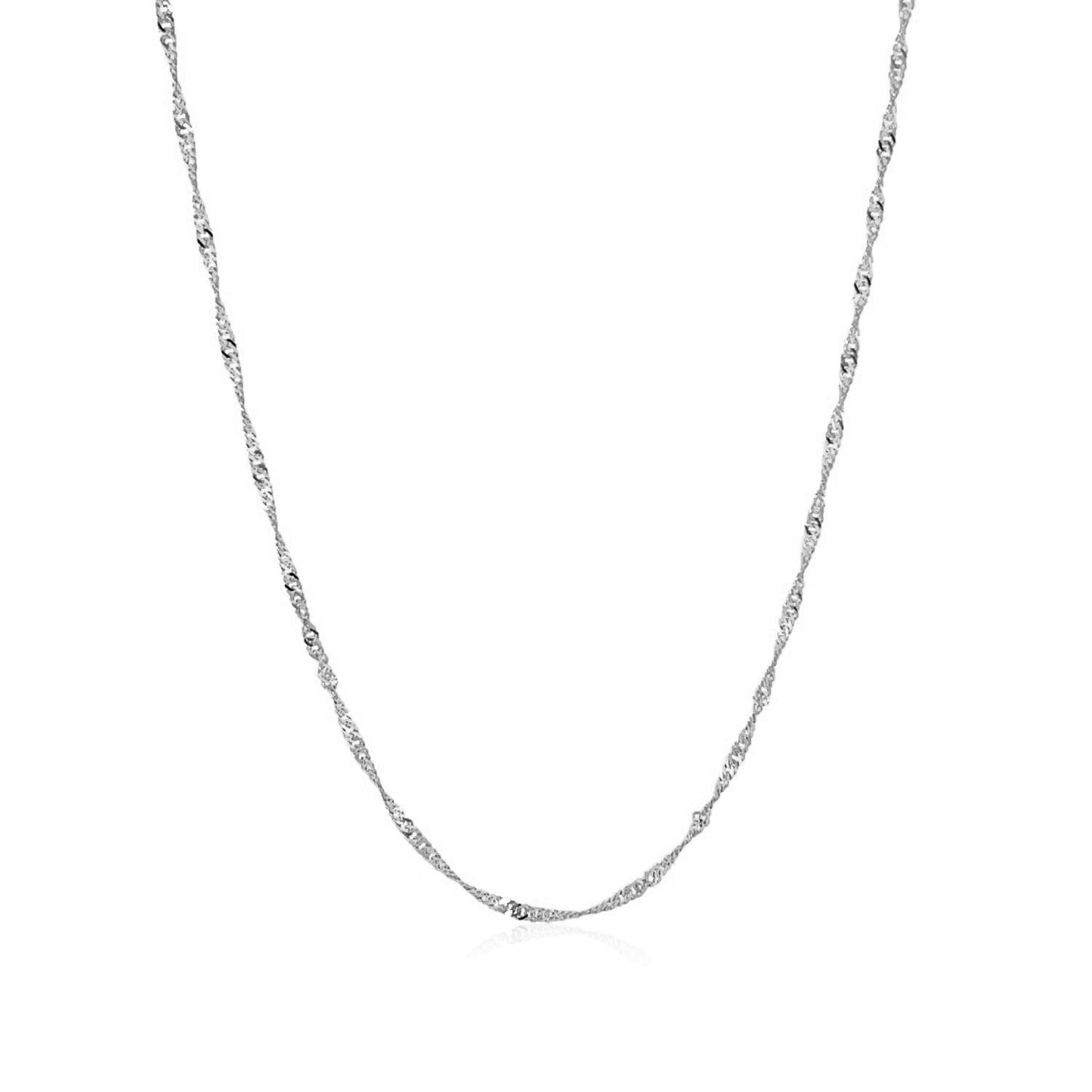 10k White Gold Singapore Chain(1.50 mm)Monde Trend