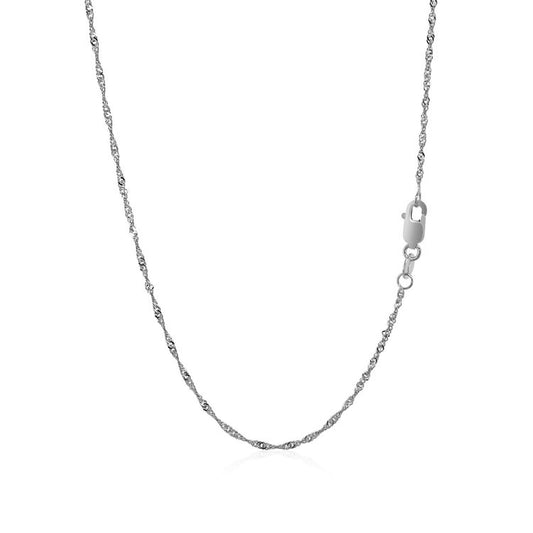 10k White Gold Singapore Chain(1.50 mm)Monde Trend