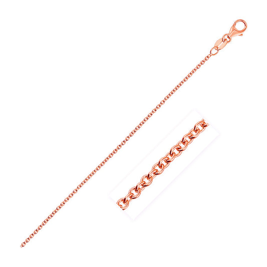 14k Rose Gold Round Cable Link Chain (1.25 mm)Monde Trend