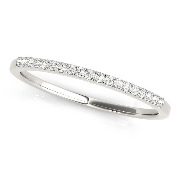 14k White Gold Round Thin Diamond Wedding Band (1/4 cttw) RCJ