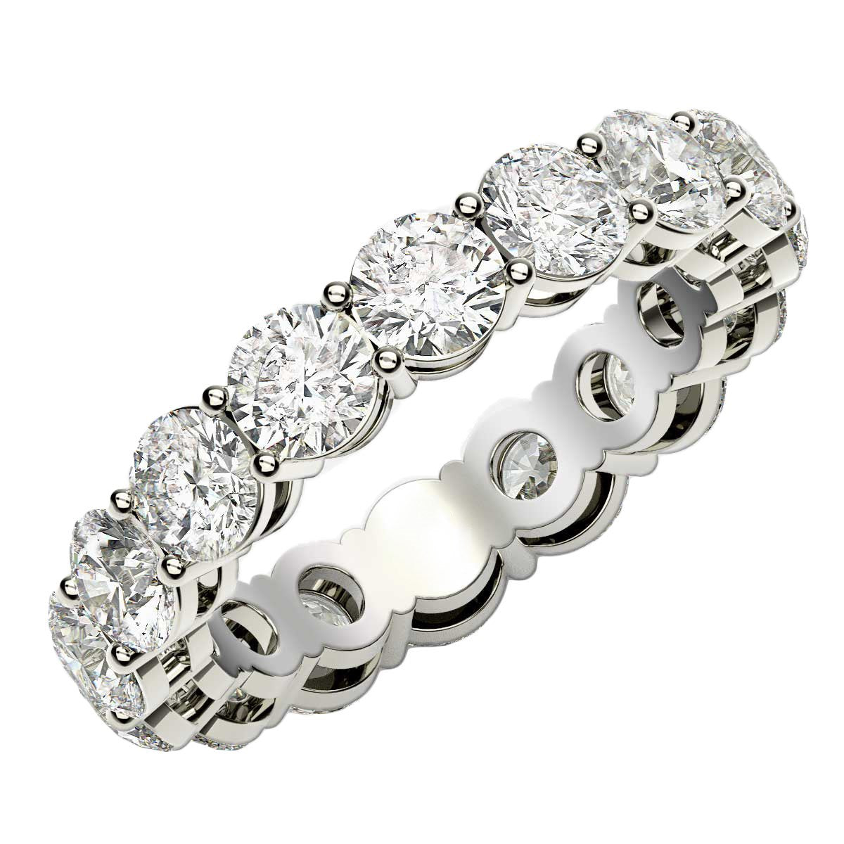 Round Cut Lab Grown Diamond Eternity Ring in 14k White Gold (4 cttw FG/VS2) RCJ