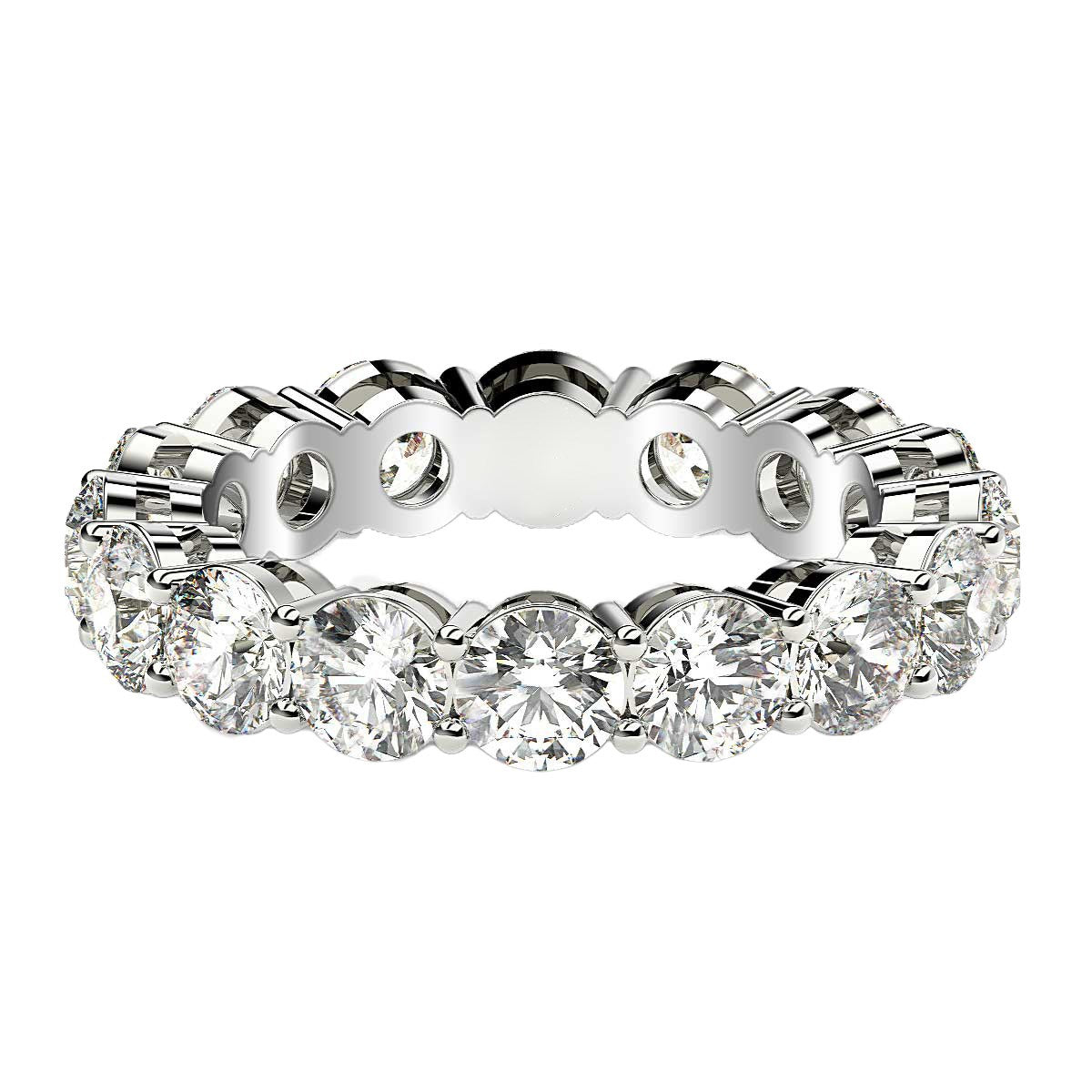 Round Cut Lab Grown Diamond Eternity Ring in 14k White Gold (4 cttw FG/VS2) RCJ