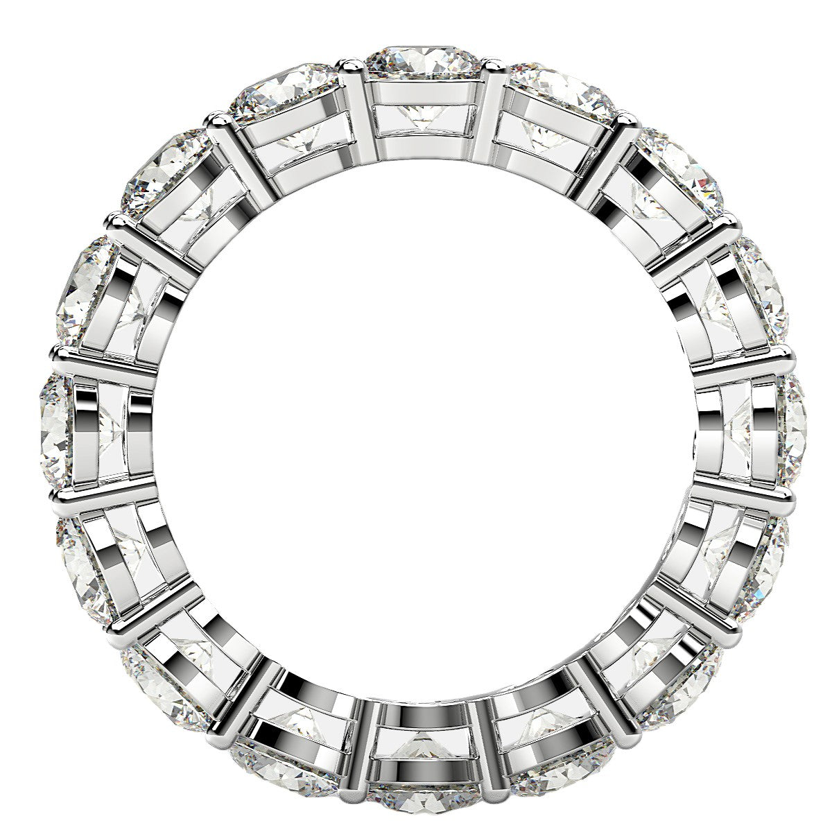 Round Cut Lab Grown Diamond Eternity Ring in 14k White Gold (4 cttw FG/VS2) RCJ