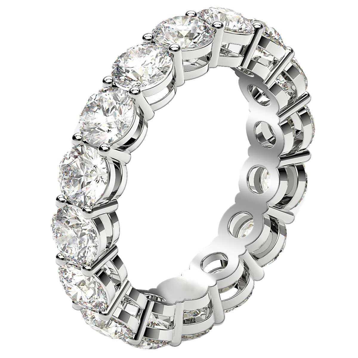 Round Cut Lab Grown Diamond Eternity Ring in 14k White Gold (4 cttw FG/VS2) RCJ