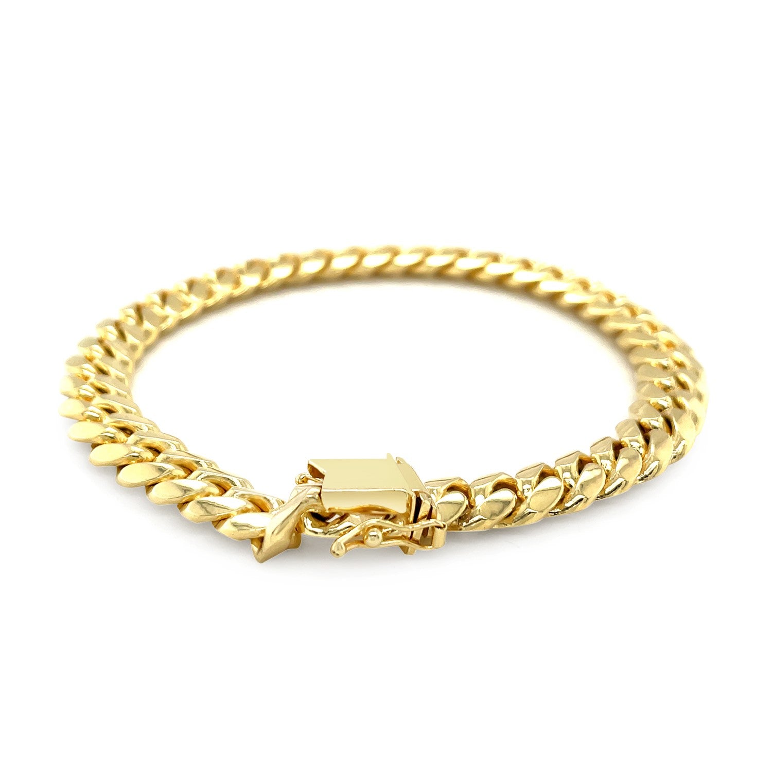 14k Yellow Gold Classic Miami Cuban Solid Bracelet (8.20 mm) RCJ