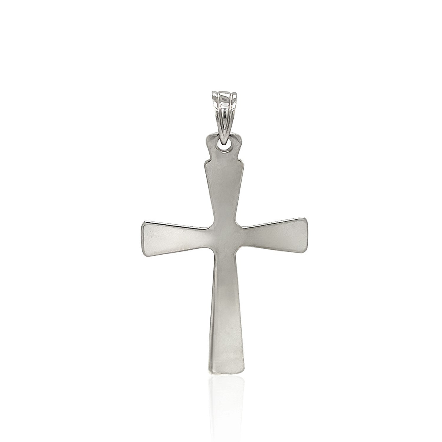 Sterling Silver Domed Rounded Cross Pendant RCJ