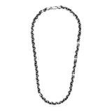 Sterling Silver Gunmetal Finish Oval Link Necklace RCJ