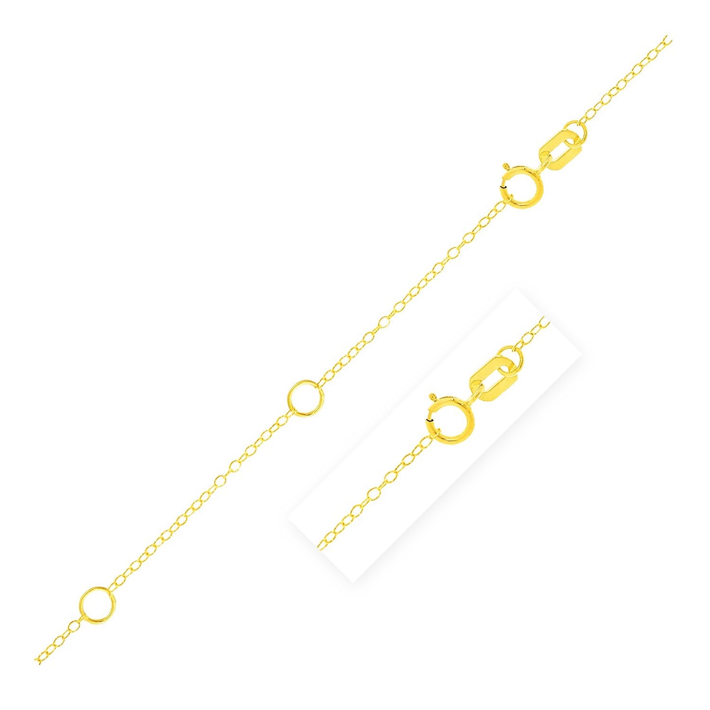 Double Extendable Piatto Chain in 10k Yellow Gold (1.30 mm) RCJ