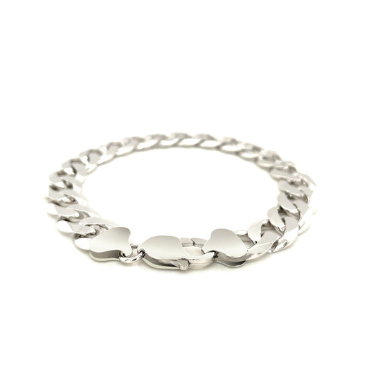 Rhodium Plated Sterling Silver Curb Style Bracelet (11.60 mm) RCJ