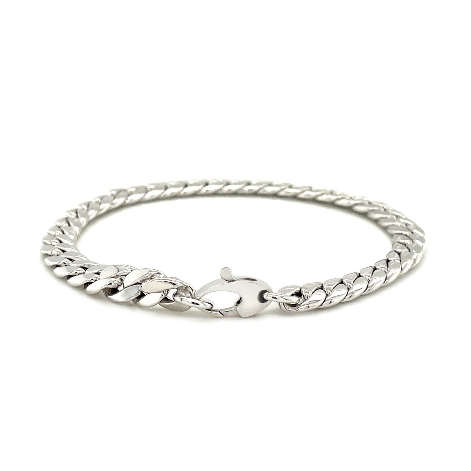 14K White Gold Cuban Link Bracelet (5.90 mm)Monde Trend