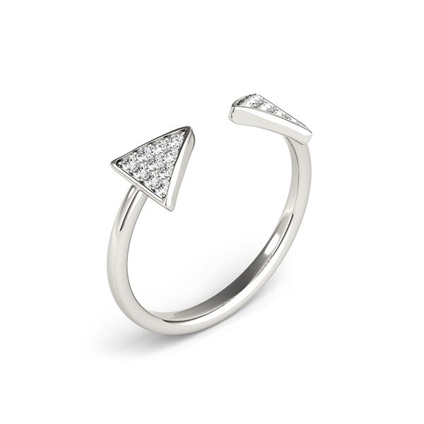 14k White Gold Diamond Arrowhead Open Ring (1/5 cttw)Monde Trend