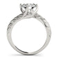 14k White Gold Bypass Round Solitaire Diamond Engagement Ring (1 cttw)Monde Trend