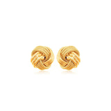 10k Yellow Gold Love Knot with Ridge Texture EarringsMonde Trend