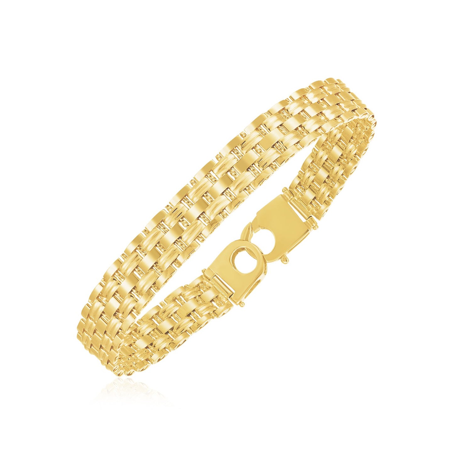 14k Yellow Gold High Polish Panther Link Bracelet  (10.00 mm) RCJ