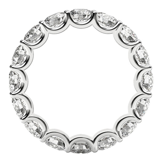 Round Cut Lab Grown Diamond Eternity Ring in 14k White Gold (4 cttw FG/VS2) RCJ