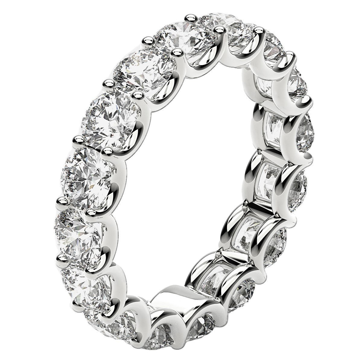 Round Cut Lab Grown Diamond Eternity Ring in 14k White Gold (4 cttw FG/VS2) RCJ