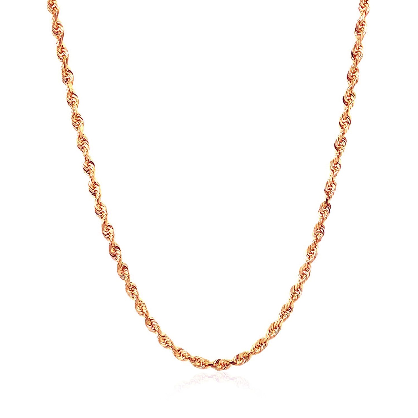 14k Rose Gold Solid Diamond Cut Rope Chain (2.30 mm)Monde Trend