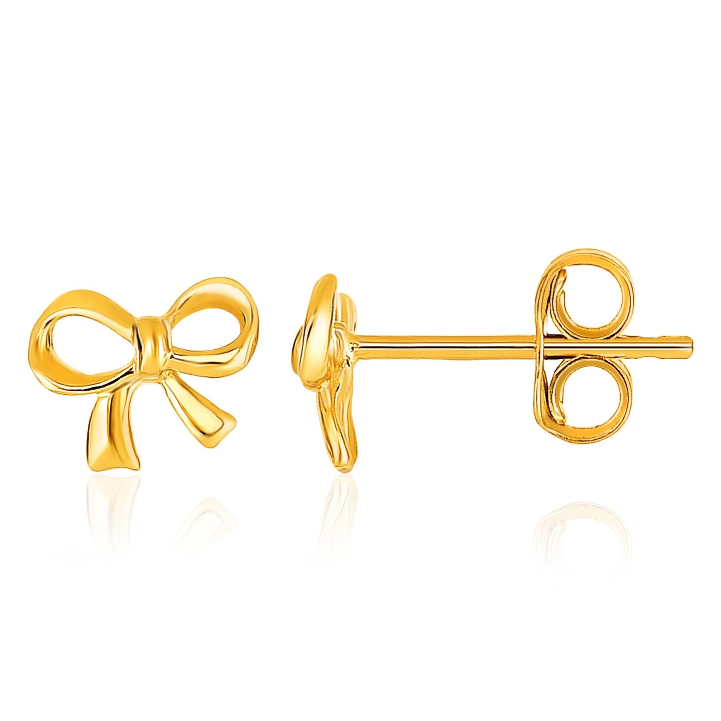 14k Yellow Gold Bow Style Post Earrings RCJ